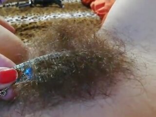 Pelosa cespuglio feticismo video il migliori pelosa fica in vicino su con grande clitoride