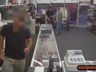 Busty Redhead Teen Rides On penis At The Pawnshop For Money