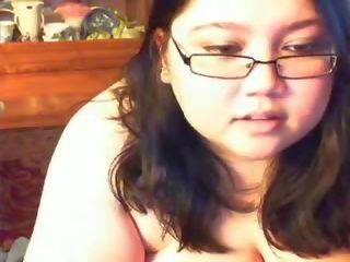 Grasso bella e grassa (bbw) asiatico giovanissima masturbare su webcam