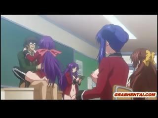 Tehotné hentai vysokoškoláčky skupinový lekcie v the trieda