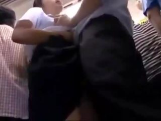 Sweetheart Getting Her Pussy Rubbed With peter Giving Blowjob For Business Man On The Train