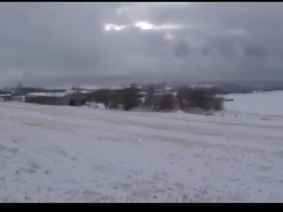 Nice blowjob fuck outside in the snow video