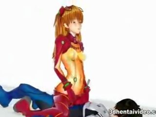 Evangelion dibujos animados con seductor asuka